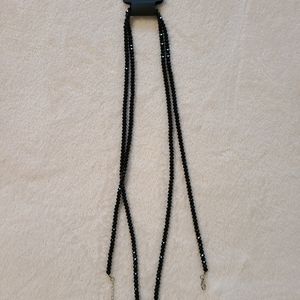 Long black stylish necklace